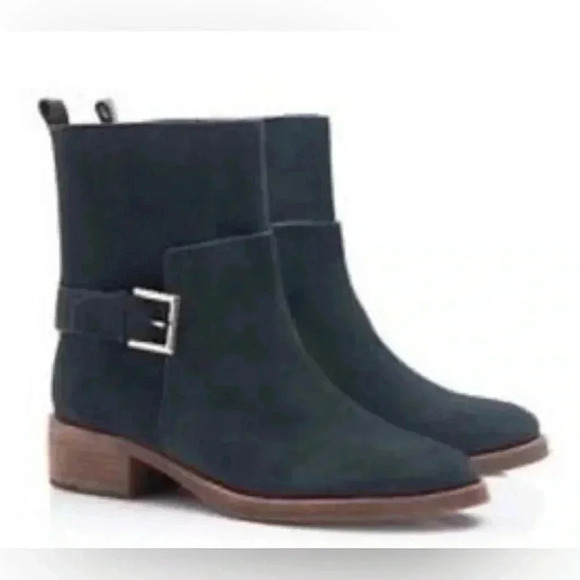 Tory Burch Riley Mid Buckle Boot Dark Green Size 7 (00760) - Picture 2 of 16